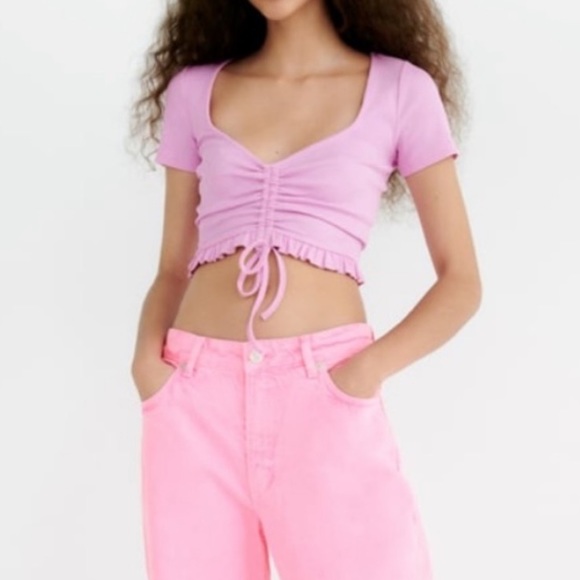 Zara Pink Crop Top - Picture 1 of 7